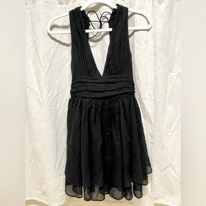 Abercrombie & Fitch black deep v mini dress